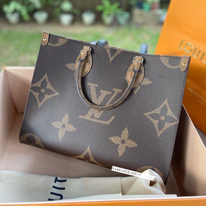 LV On The Go MM Reverse Monogram 2021, Luxury, Bags & Wallets on Carousell