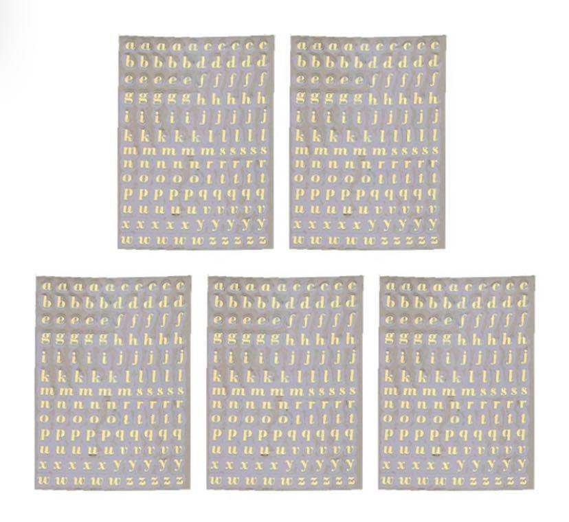Mini Gold Letter Stickers, Hobbies & Toys, Stationery & Craft, Craft