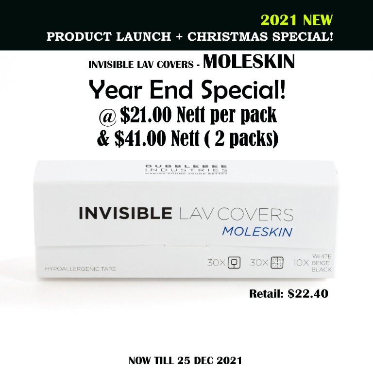 MOLESKIN Invisible lav covers Dec NEW!, Audio, Microphones on Carousell
