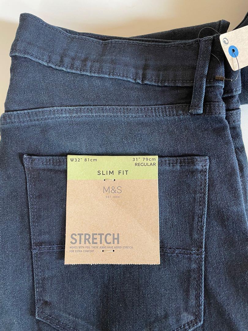 M\u0026S SLIM FIT STRETCH JEANS, Fesyen Pria 