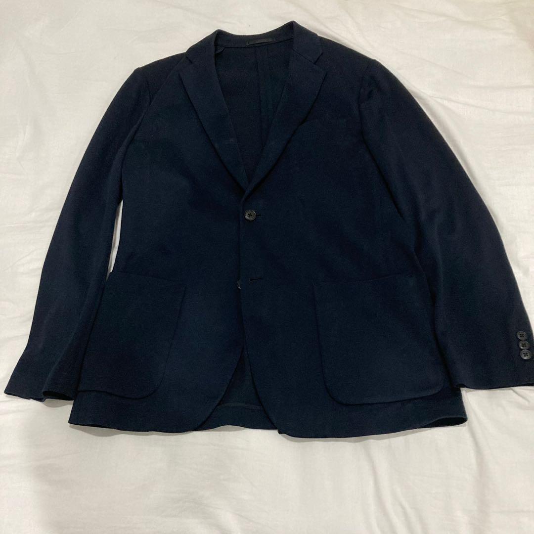 unstructured navy blazer