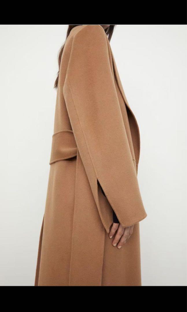 New! Toteme Robe Belted Wool Winter Trench Coat, Camel Brown, Women'S  Fashion, Coats, Jackets And Outerwear On Carousell