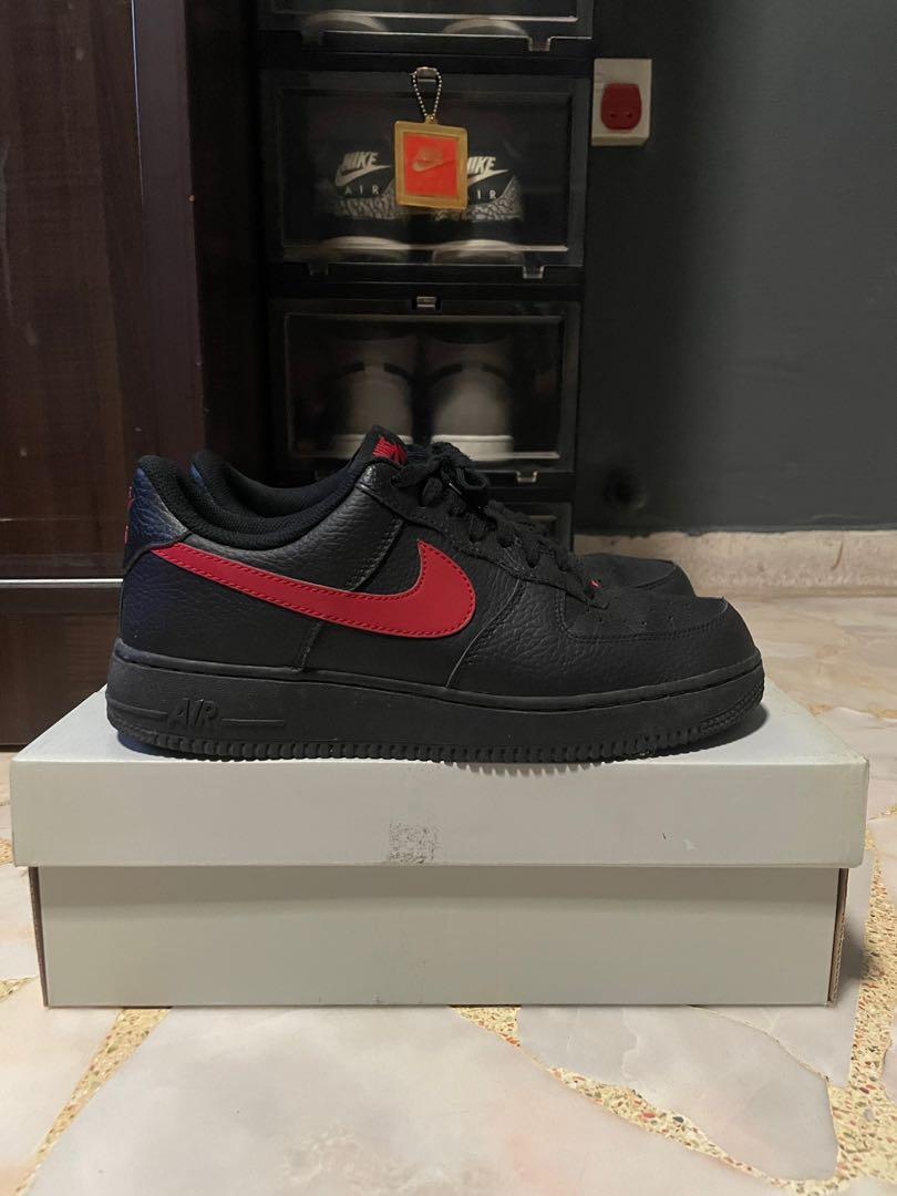 Nike air force 1 low best sale black university red