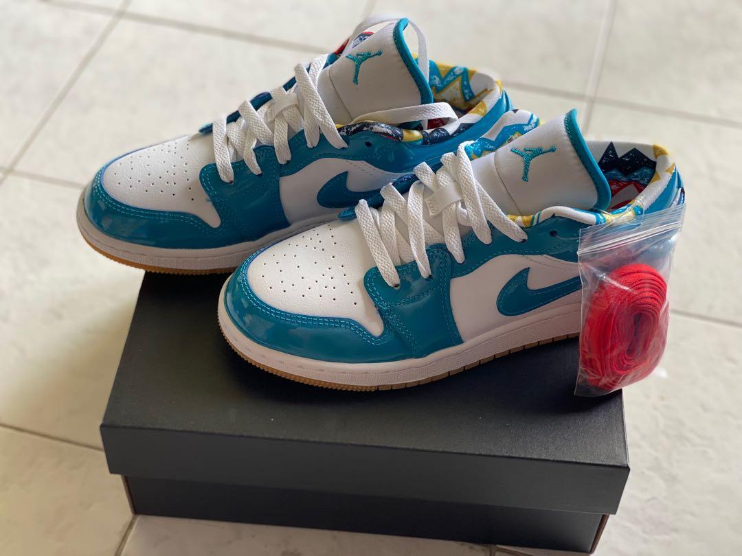 Nike Air Jordan 1 Low Light Teal SE 4Y, Luxury, Sneakers \u0026 Footwear on  Carousell