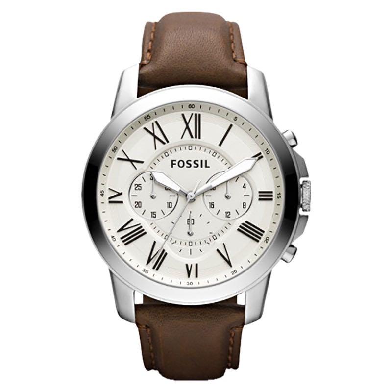 Fossil Watch Men Brown Leather 