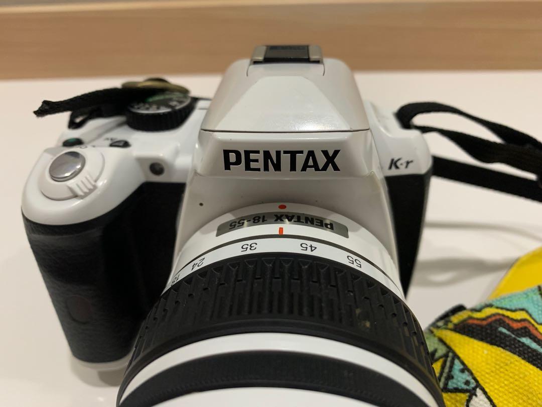 Pentax Kr DSLR rare white with 1855mm, Photography, Cameras on Carousell