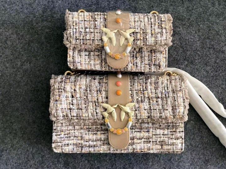 Pinko tweed bag deals