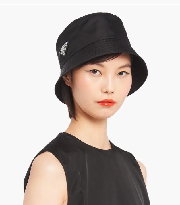 Prada black nylon bucket hat clearance