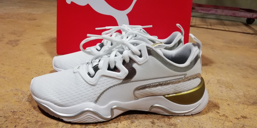 puma white metallic gold