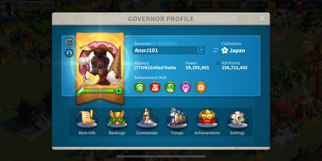 Rise of Kingdoms Account 60 mil power VIP14 , T5 ,, Video Gaming