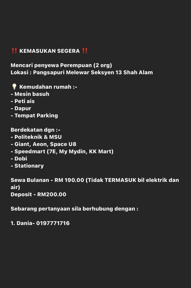 Rumah Sewa Area Bukit Jelutonh Shah Alam Property Rentals On Carousell