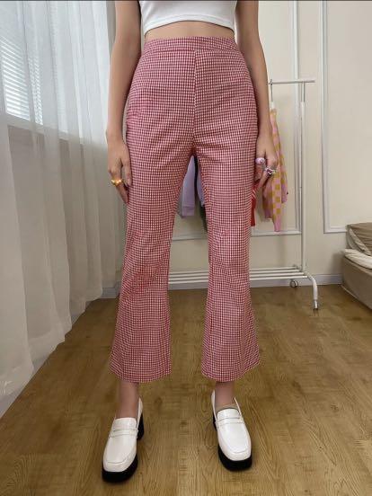 Red and hotsell white gingham pants