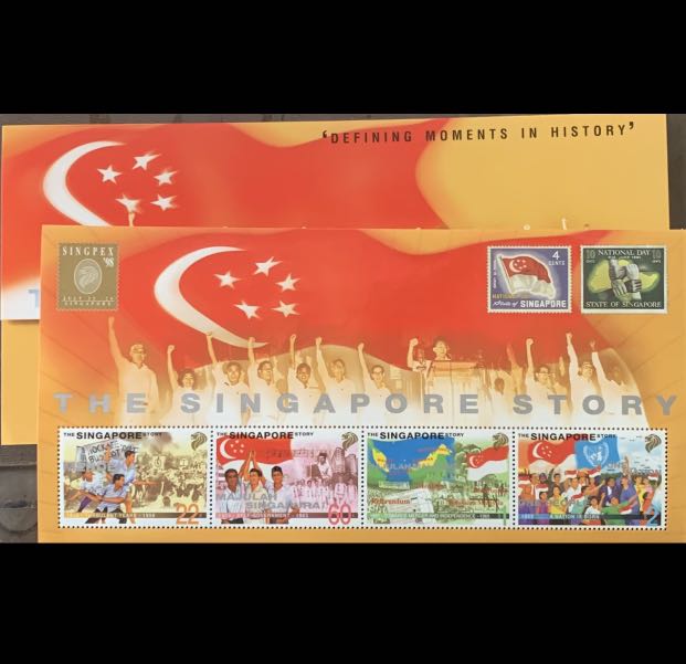 Singapore 1998 stamp collector sheet LKY rally Singapore Story set ...