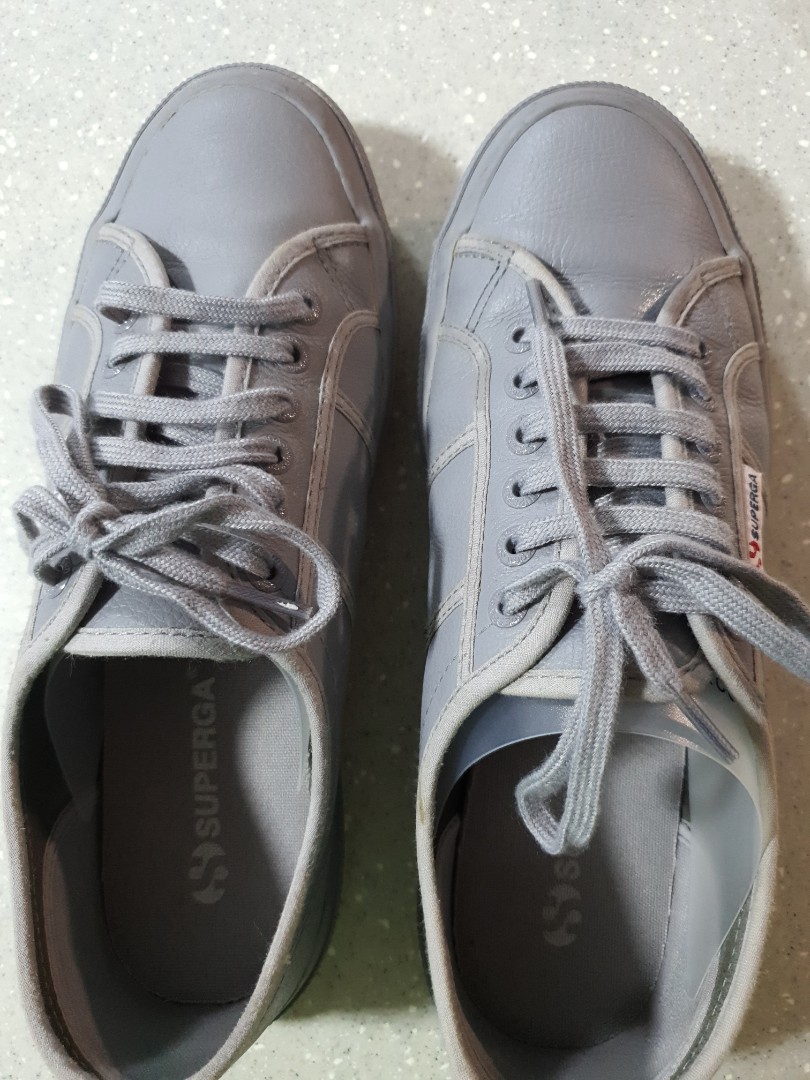 superga leather grey