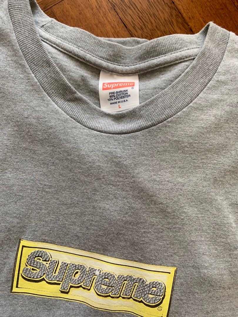 Supreme bling box logo tee grey Men s Fashion Tops Sets