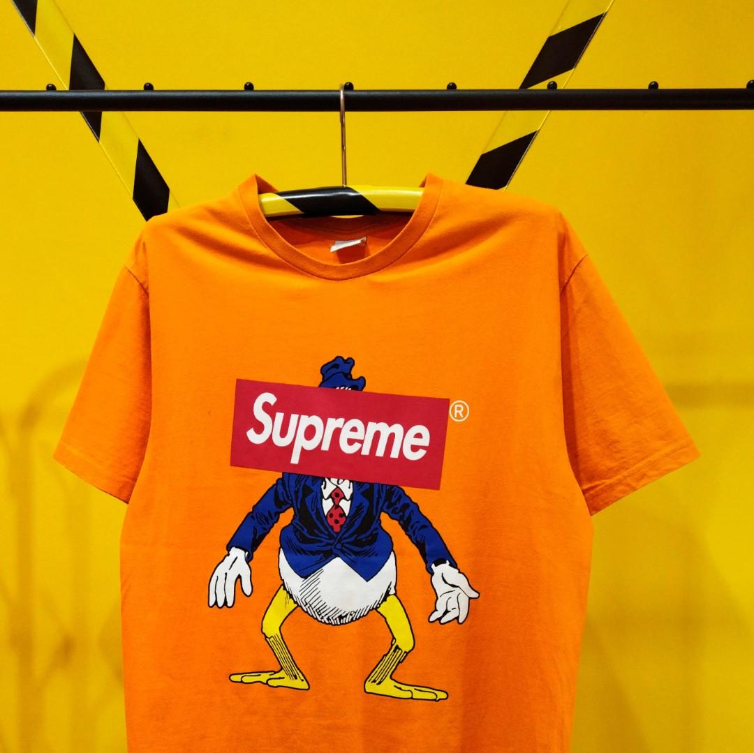 Supreme Donald Duck T Shirt Fesyen Pria Pakaian Atasan di Carousell
