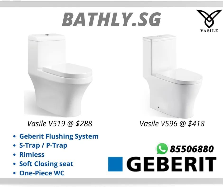 Vasile Toilet Bowl Rimless Tornado flush Geberit flushing system