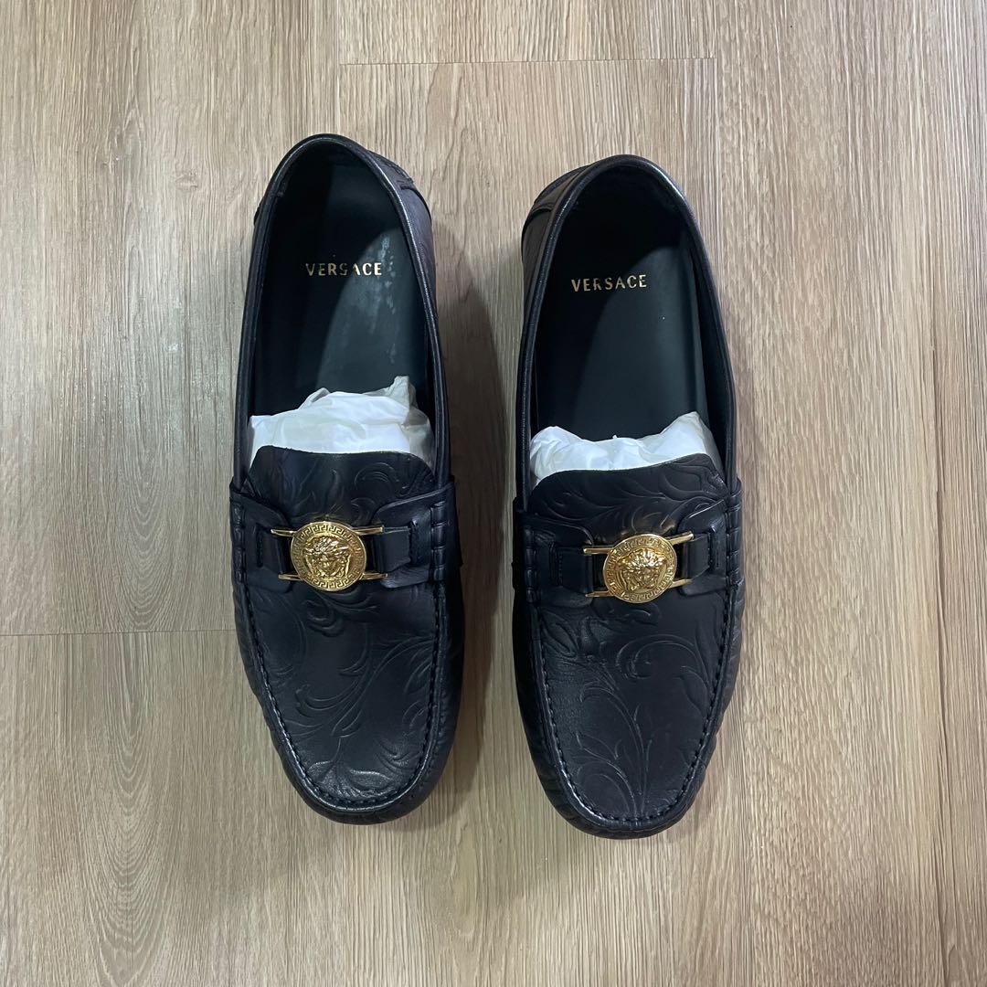 Mens black outlet versace loafers