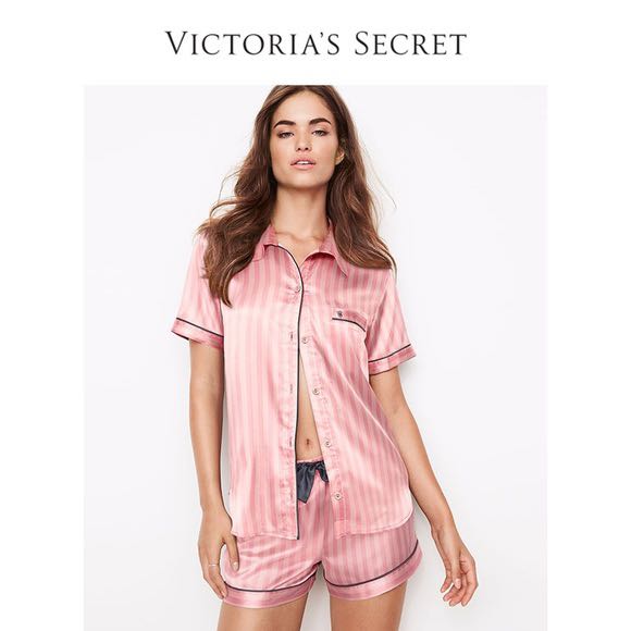 Victoria's Secret Afterhours Pink Striped Pyjamas Set, Women's Fashion, New  Undergarments & Loungewear on Carousell