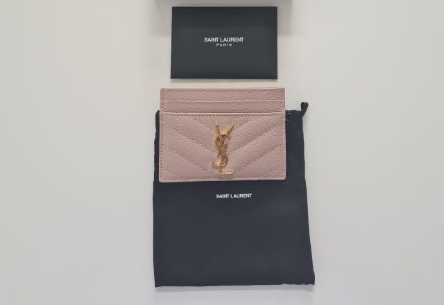 Ysl Yves Saint Laurent Monogram Cardholder - Light Dusty Pink With Gold  Hardware, Women'S Fashion, Bags & Wallets, Wallets & Card Holders On  Carousell