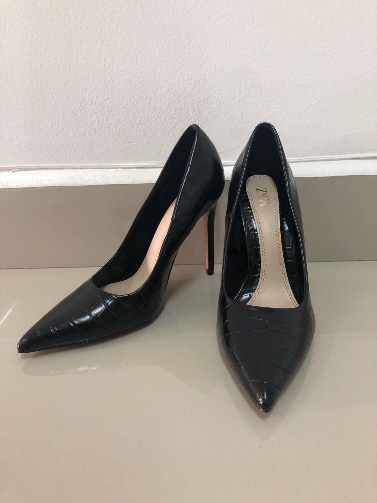 Zara | Shoes | Zara Black Embellished Bow High Heel Sandals | Poshmark