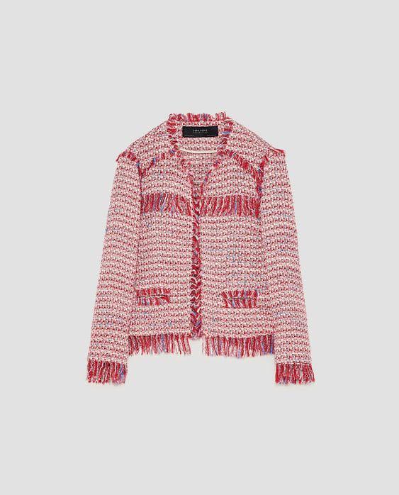 Frayed tweed clearance blazer