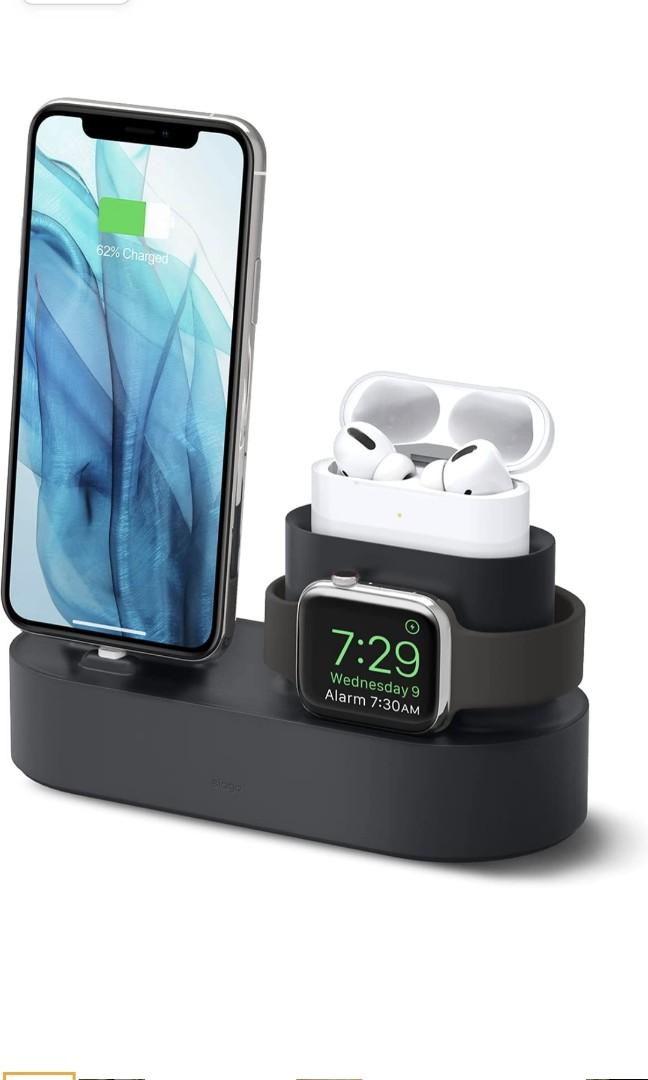 1344)elago 3 in 1 Charging Station Designed for Apple Watch Series 6/SE/5/4/ 3/2/1, Apple AirPods Pro, iPhone 11 Pro Max/11 Pro [Original Cables  Required-NOT Included] (Black), Mobile Phones \u0026 Gadgets, Mobile \u0026 Gadget