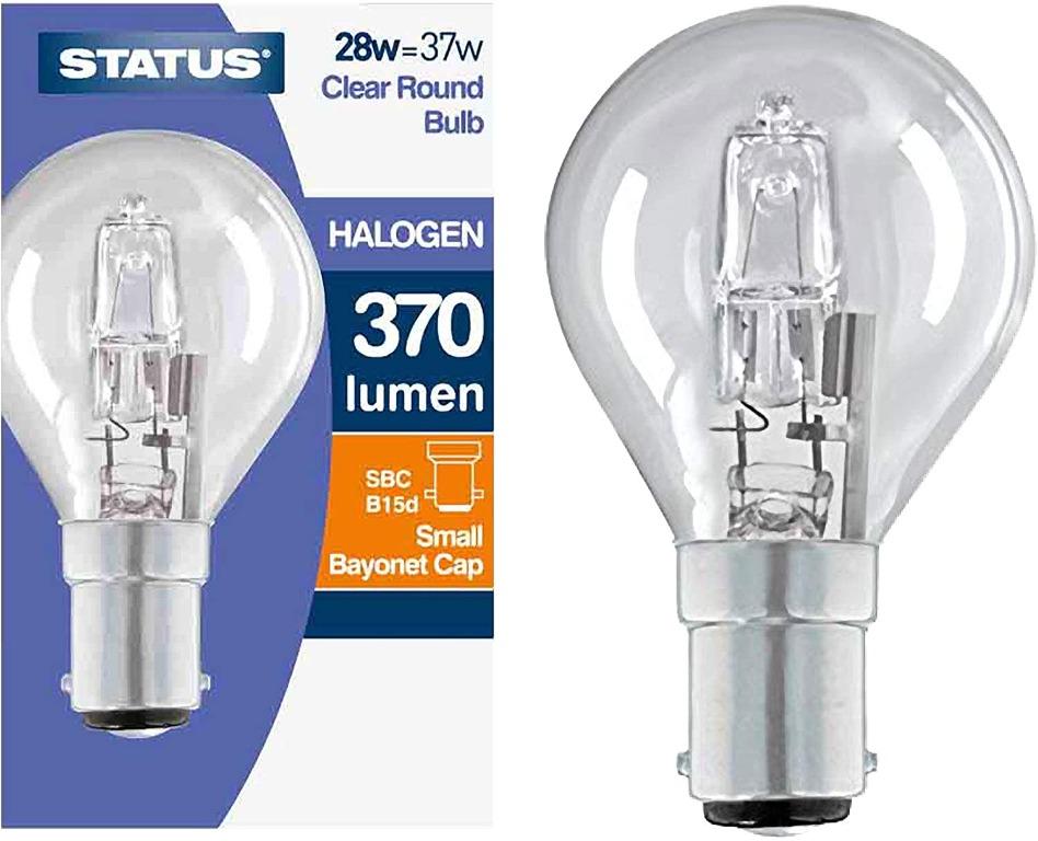 Eco Halogen GLS Clear Dimmable Light Bulbs 28w=37w  BC NEW 