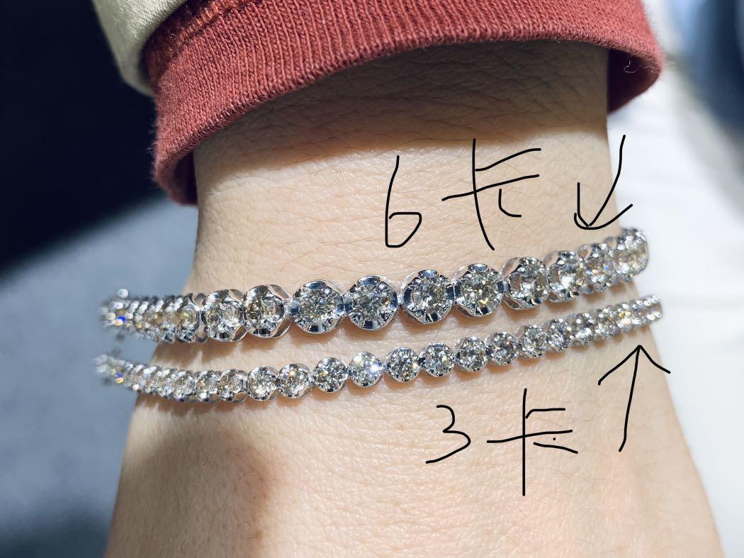 6卡超粗鑽石手鍊, 女裝, 飾物及配件, 手鍊- Carousell