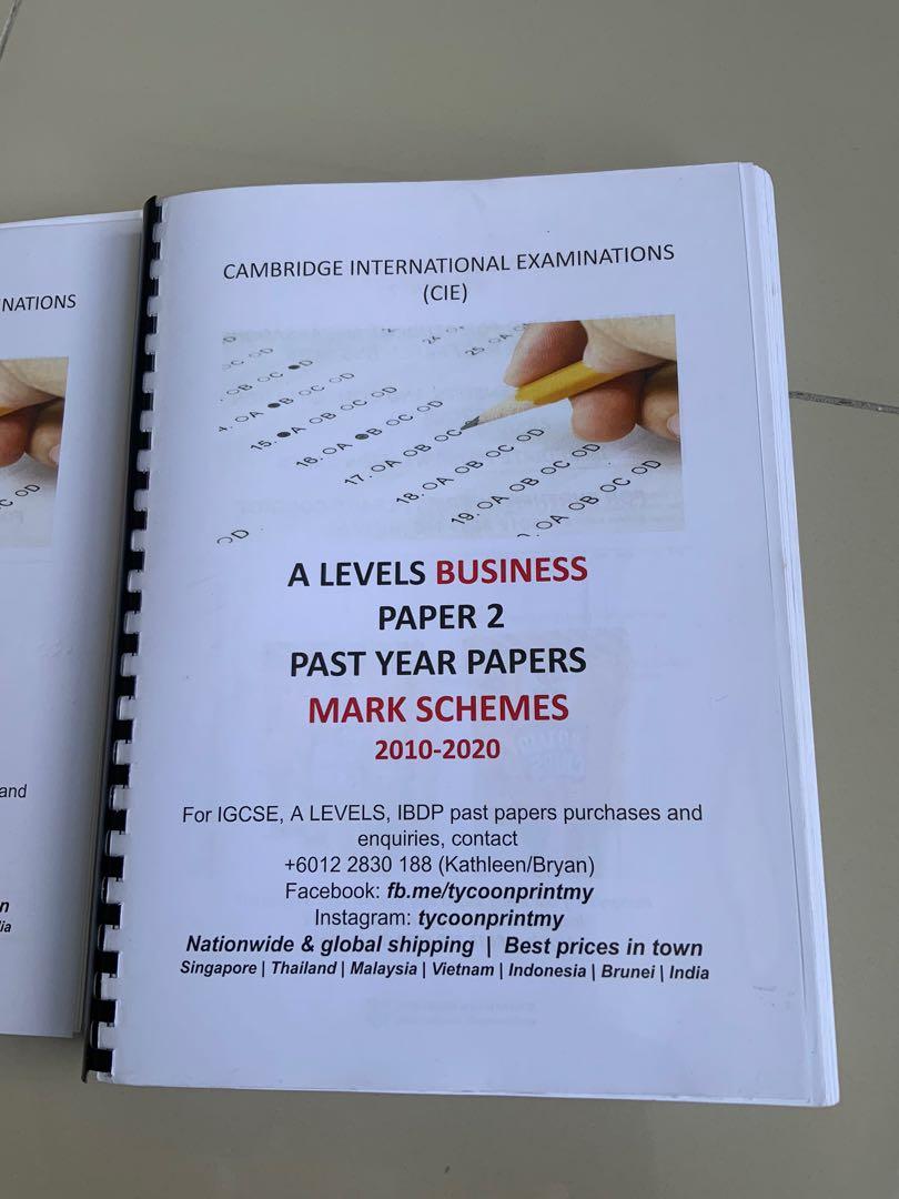 business a level paper 2 date