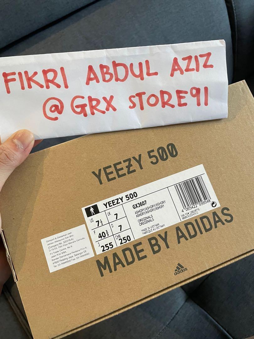 Yeezy 500 sales box label