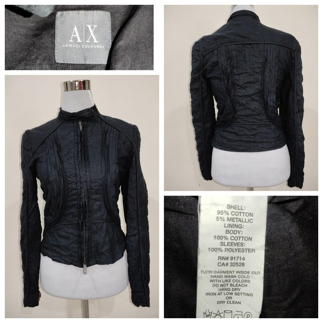 Armani Exchange Pleated Jacket (Black), Women's Fashion, Coats, Jackets and  Outerwear on Carousell