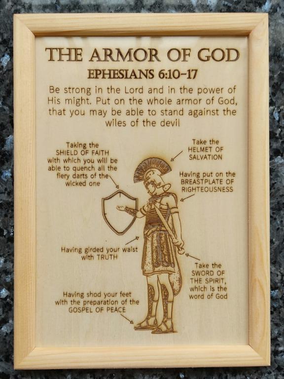 Armor of God Frame Wood Christian Christmas Gift Birthday Decor Wall