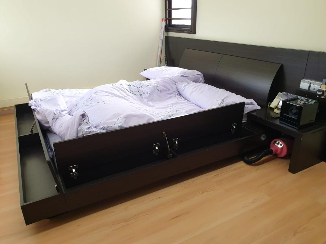 Japanese storage bed frame with mattress set, Furniture & Home Living