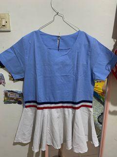 Blue Peplum Top