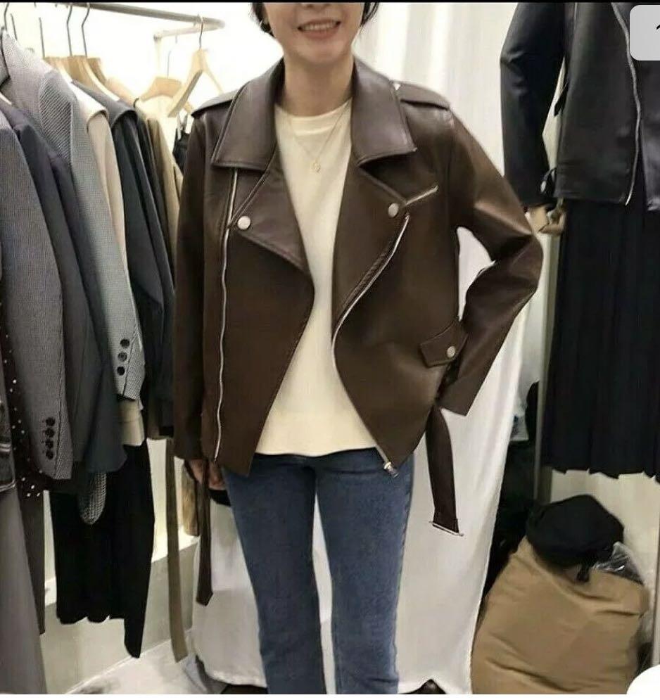 BN Dark Brown Faux Leather Motorcycle 