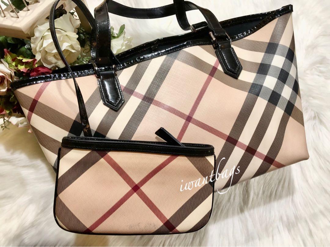 Burberry black nova check handbag cheap