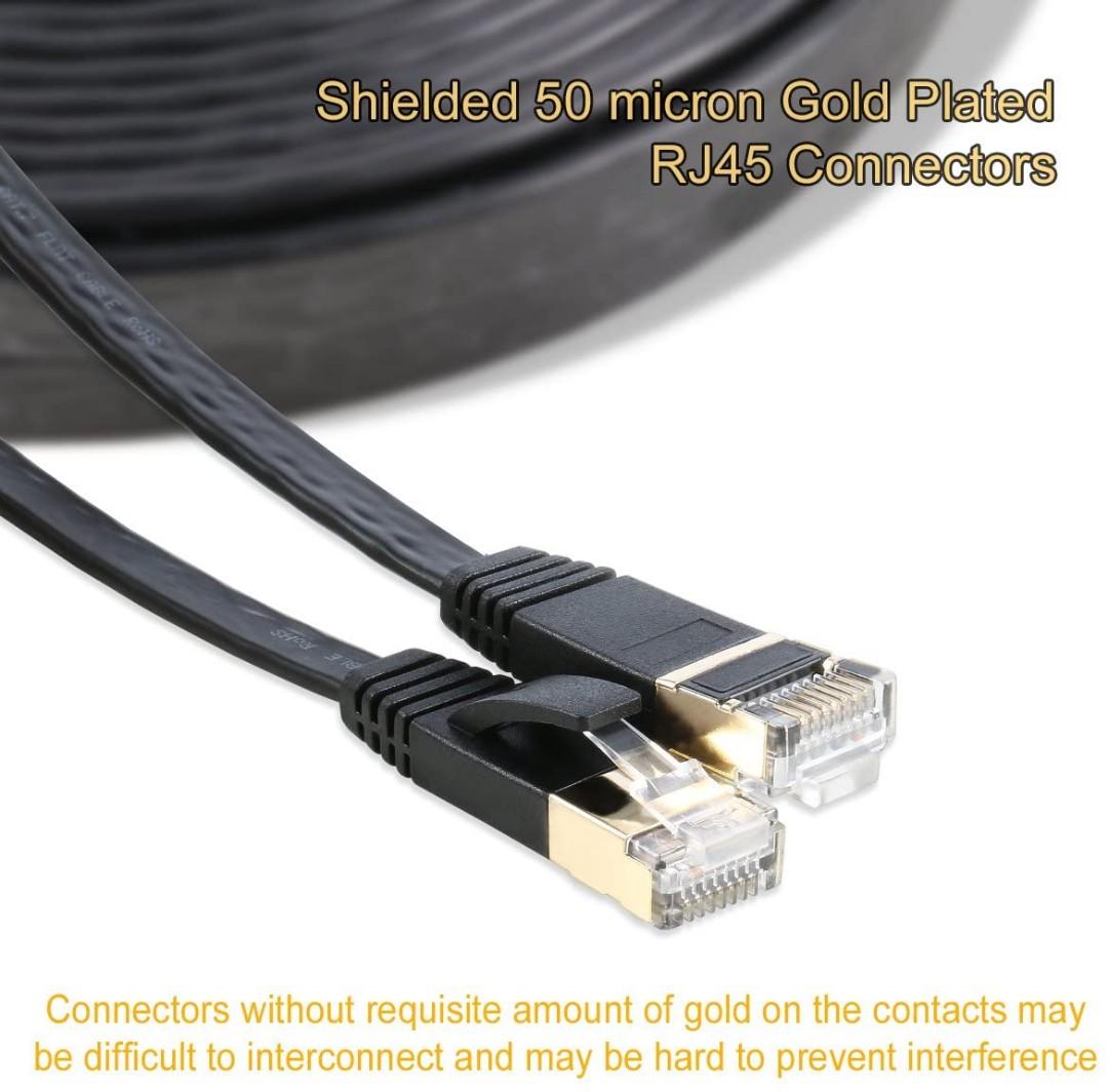 CAT 7 Ethernet Cable 100ft High Speed 10 Gbps 600MHz Black CAT7 Connector  LAN Network Gigabit Internet Wire Patch Cord with Professional S/STP Gold  Plated Premium Shielded Twisted Pair 