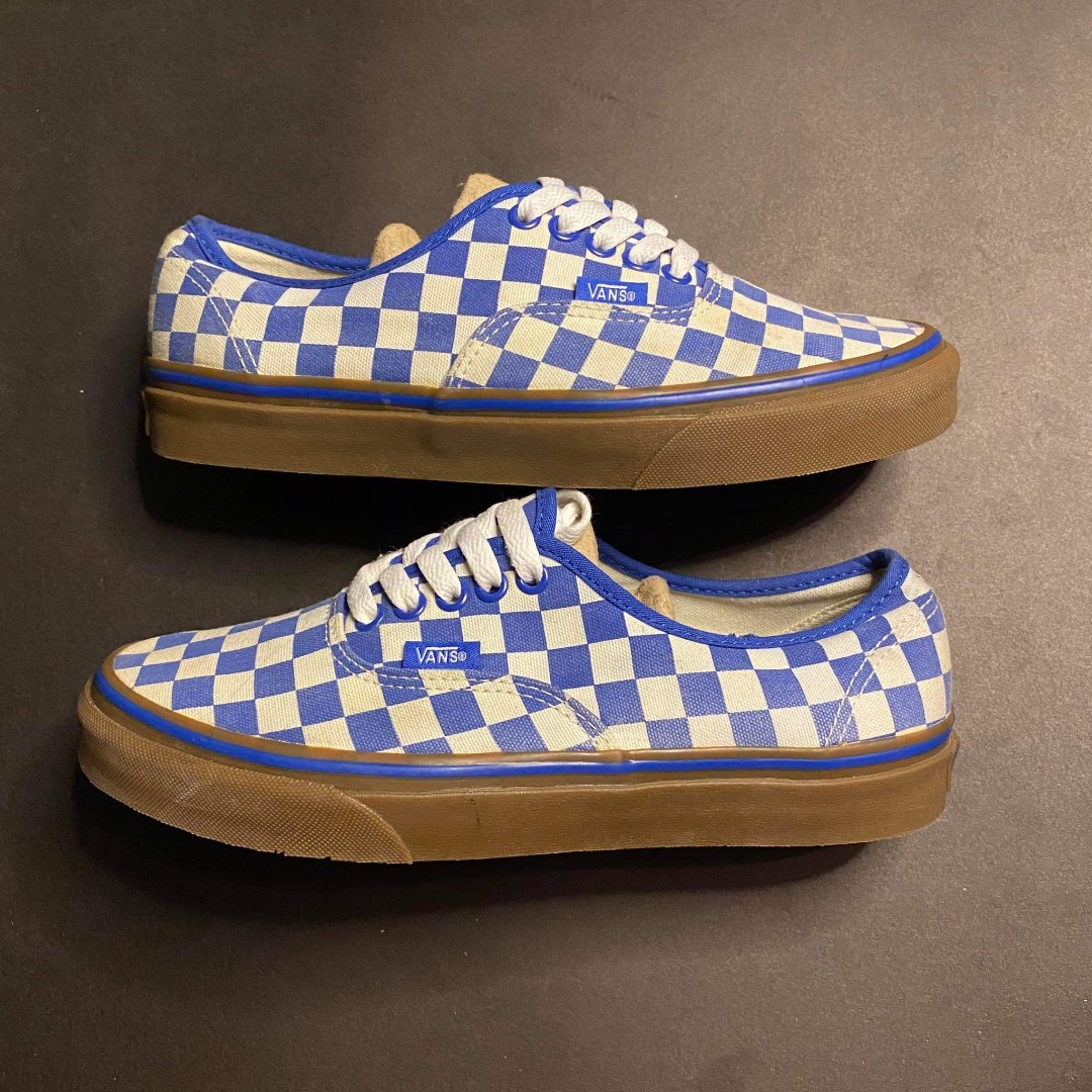 blue checkered authentic vans