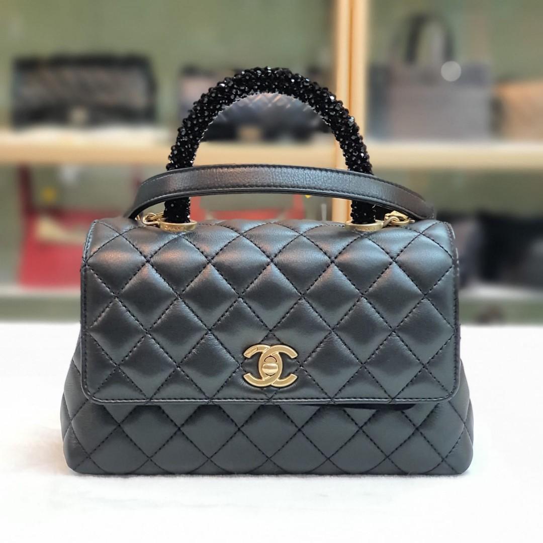 Chanel coco handle sz 28 cm black caviar ghw # 23, Luxury, Bags