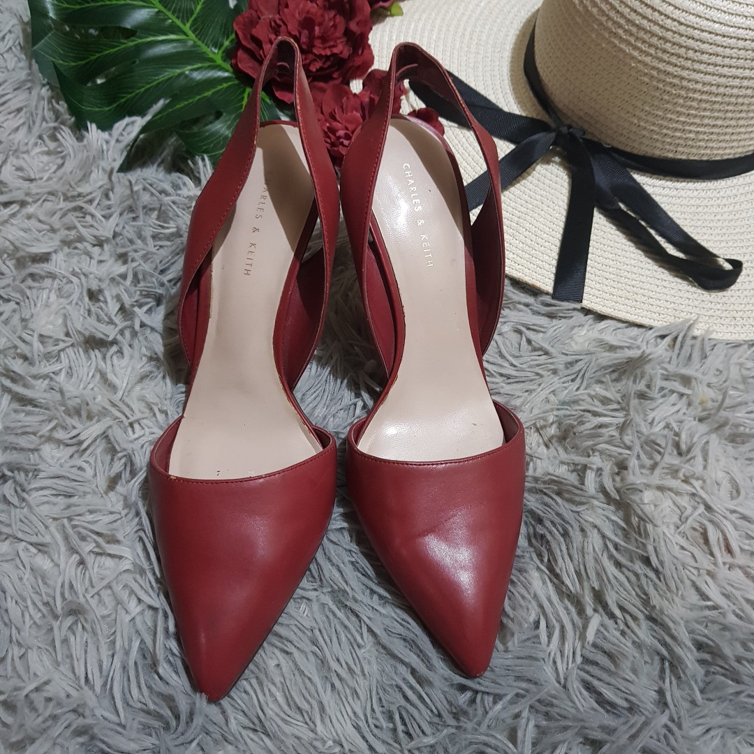 Charles and keith red shoes hotsell
