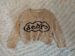 Crop knit loose sweater