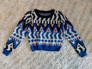 Crop Tribal knit sweater
