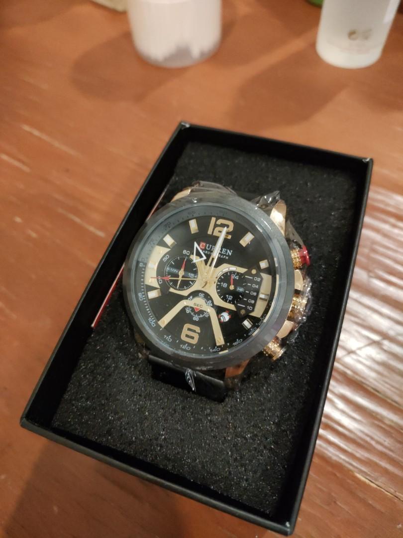 Curren watch top black gold