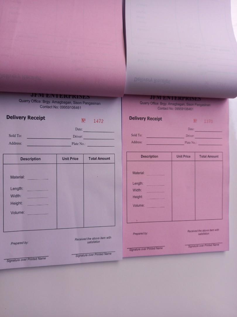 DELIVERY RECEIPT, Hobbies & Toys, Stationary & Craft, Art & Prints on