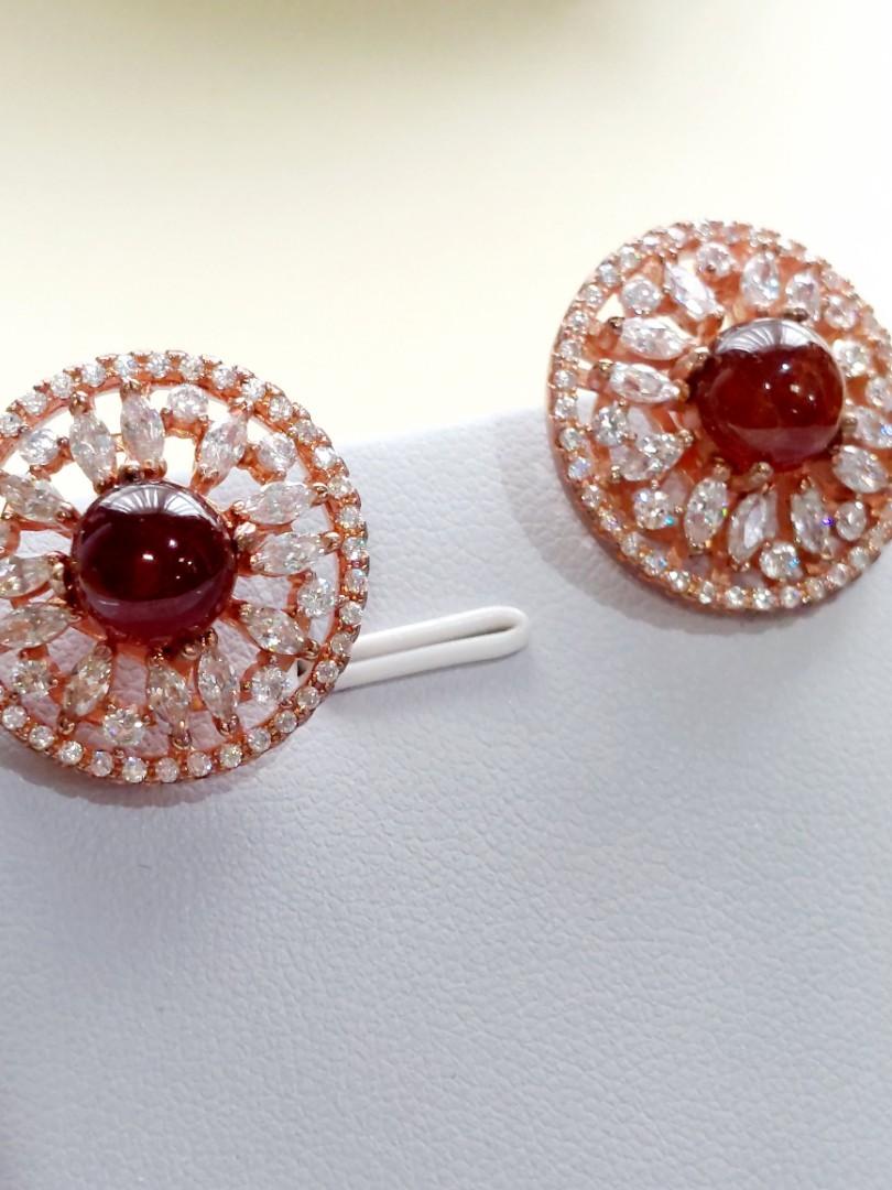 Garnet earrings sterling silver shop