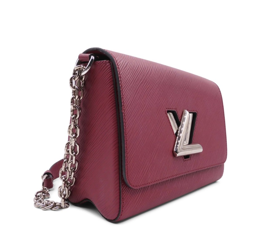 Louis Vuitton Red Epi Malletage Twist PM White Leather Metal ref