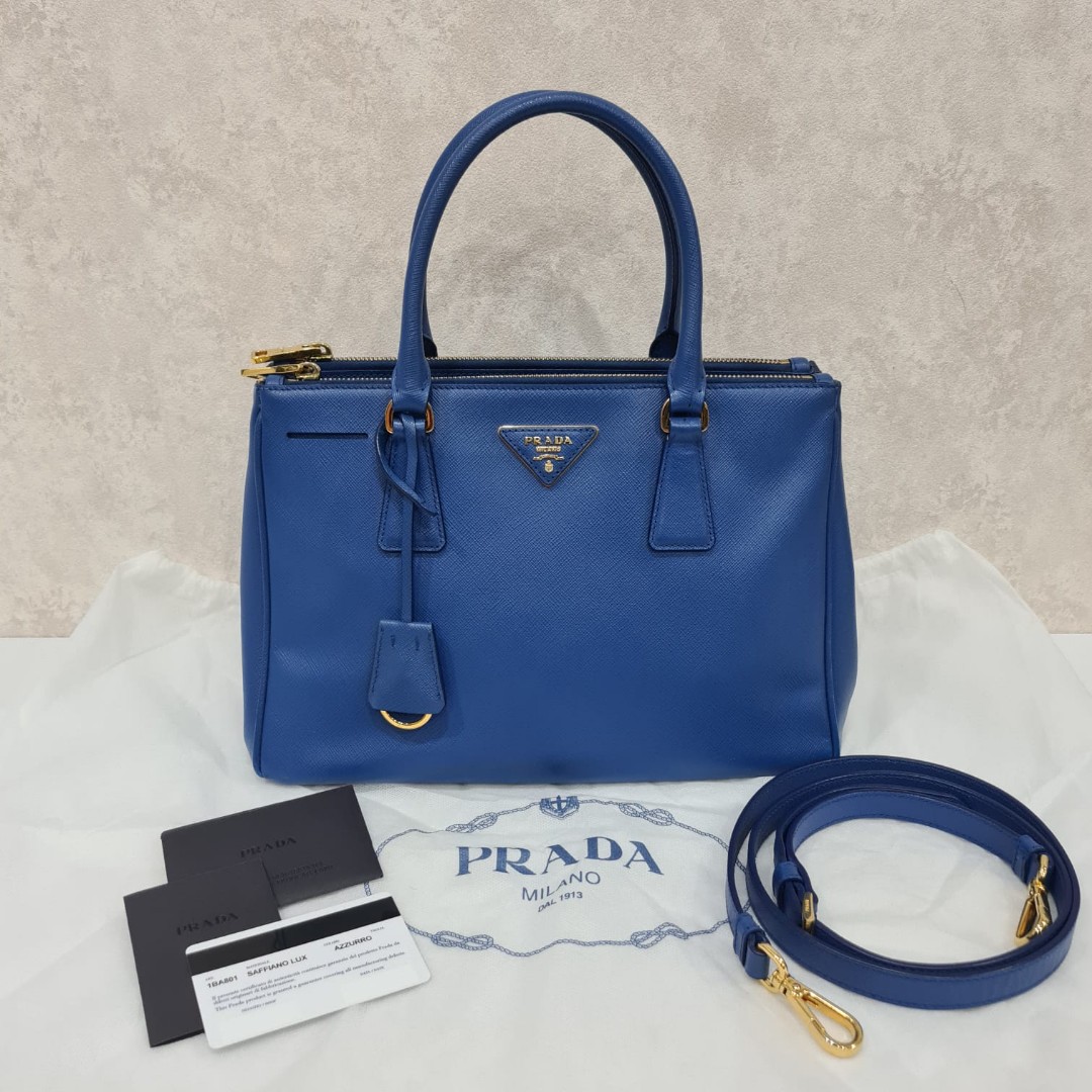 prada saffiano blue