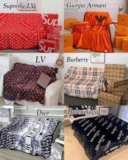 Fuzzy LV blanket collection in reverse black color way. Entire collection  is made out of faux lv blankets -Hoodie -Zip Up -Pants -Neck…