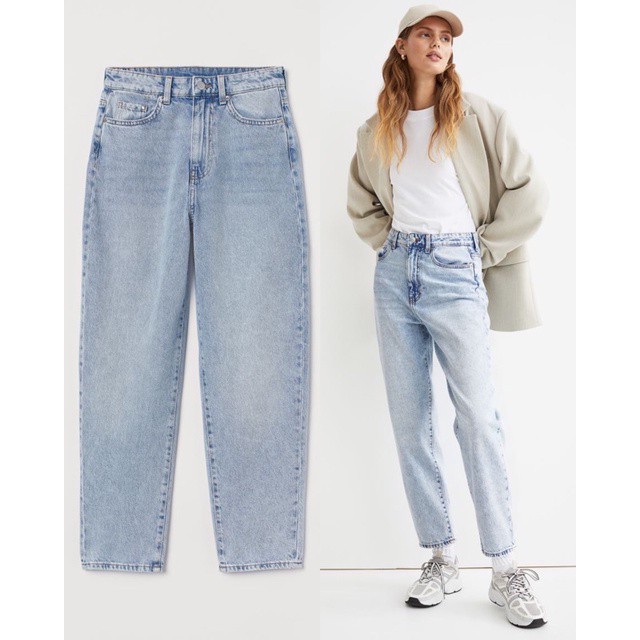 H\u0026M Highwaist mom jeans, Fesyen Wanita 